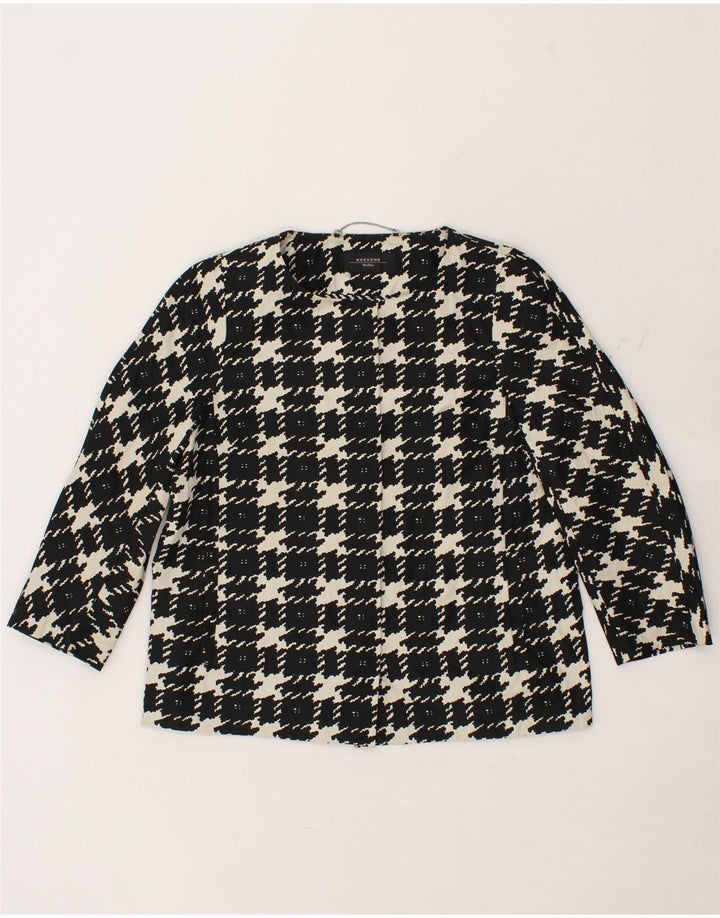MAX MARA Damen Blazer Jacke UK 12 Mittelschwarz kariertes Polyester