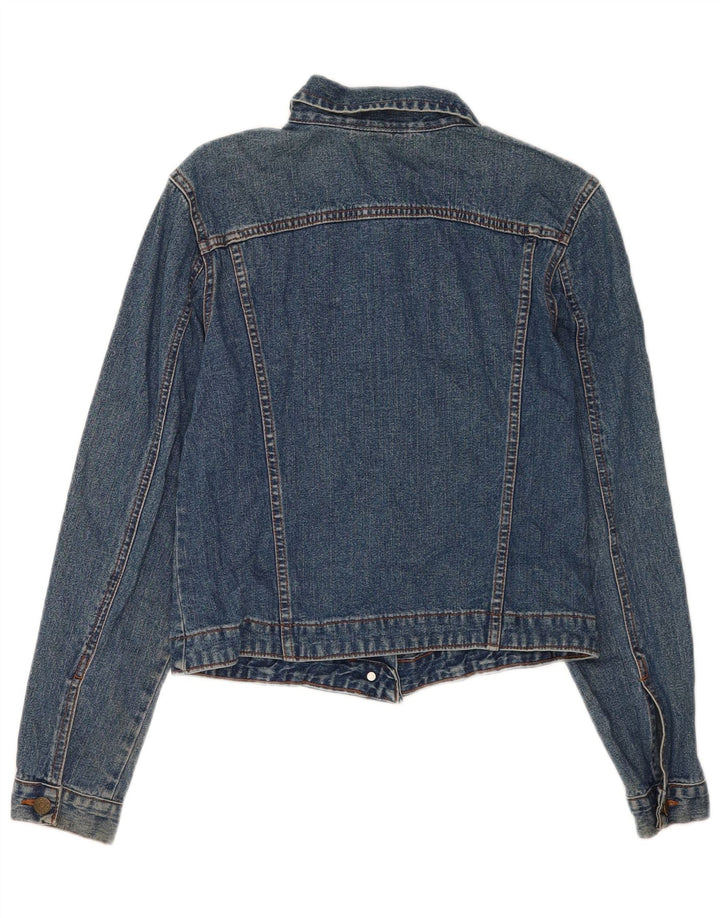 Laura Ashley Damen Crop Denim Jacke UK 12 Mittelblaue Baumwolle