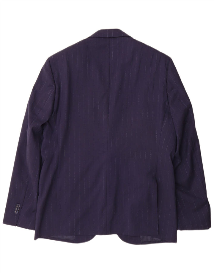 Boggi Herren 2-Knopf-Blazerjacke IT 52 XL Marineblaue Nadelstreifenwolle