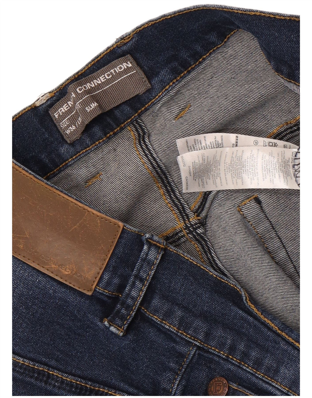 French Connection Herren Slim Jeans W36 L32 Blaue Baumwolle