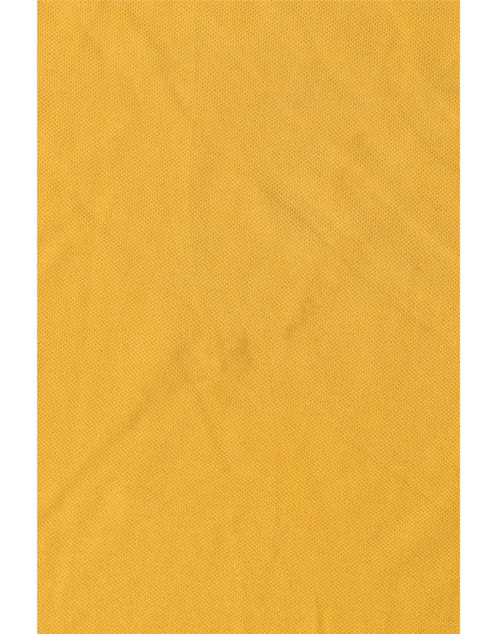 Benetton Herren-Poloshirt, groß, gelbe Baumwolle