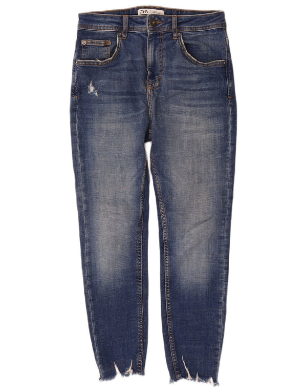 Zara Herren Distressed Slim Jeans EU 38 Small W30 L26 Blaue Baumwolle