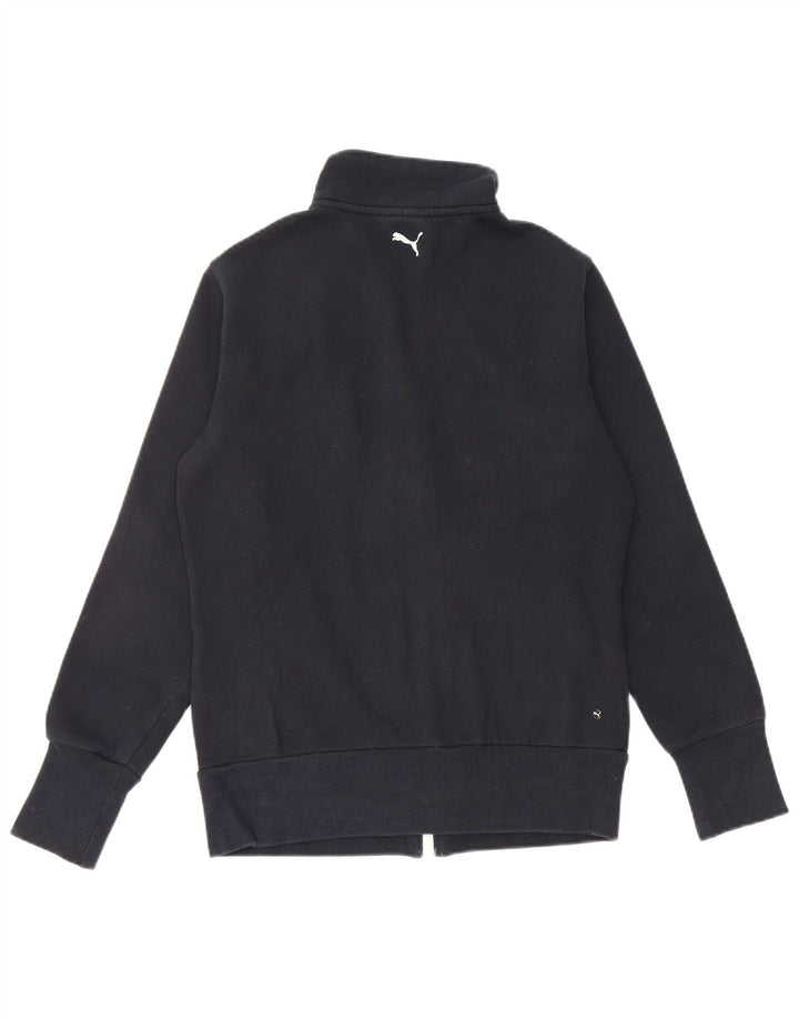 PUMA Womens Graphic Trainingsanzug Top Jacke UK 12 Medium Schwarz Baumwolle