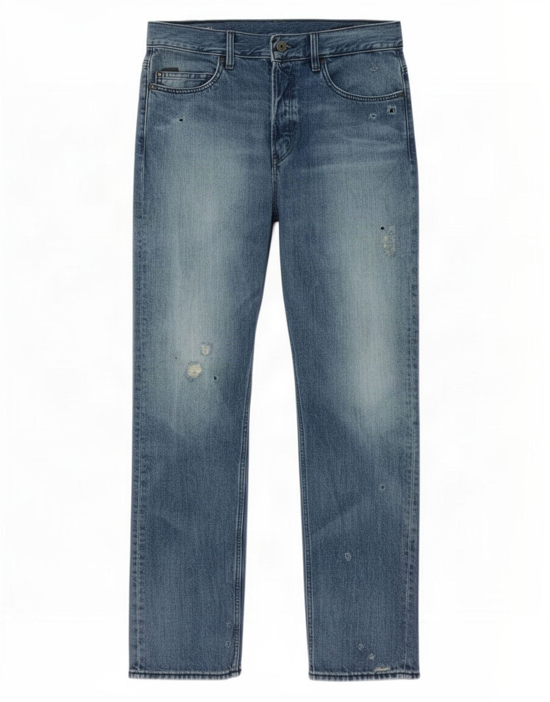 G-Star Herren Distressed Straight Jeans W32 L32 Blaue Baumwolle