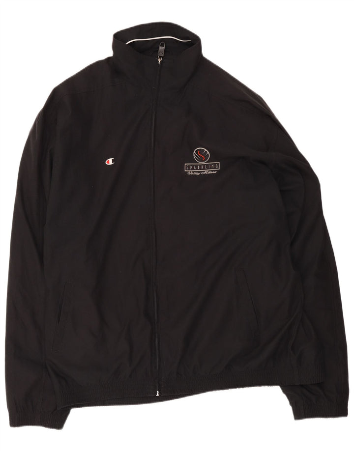 Champion Herren-Trainingsanzug-Top-Jacke, 3XL, schwarzes Polyester