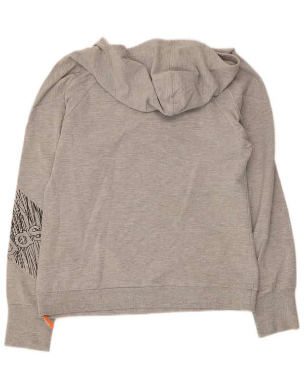 Adidas Damen Clima 365 Graphic Hoodie Pullover UK 10 Small Grau meliert