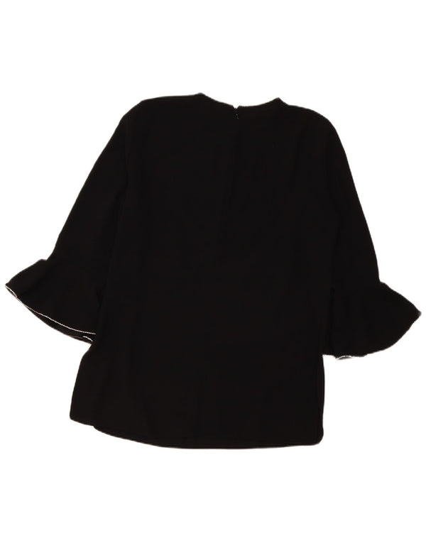 Zara Damen-Blusenoberteil mit 3/4-Ärmeln, UK-Größe 44, Größe L, Schwarz, Polyester