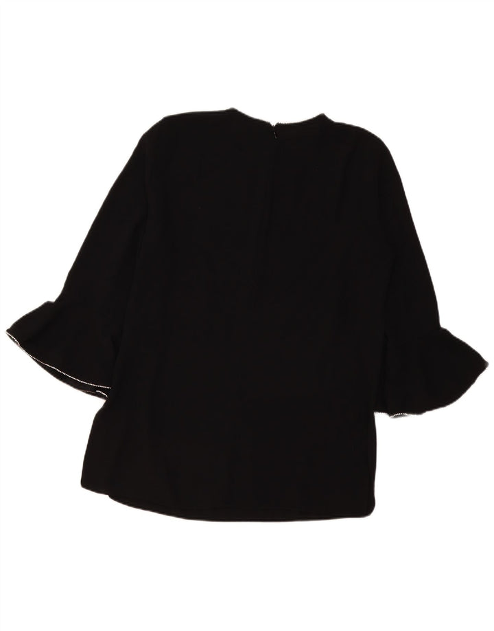 Zara Damen-Blusenoberteil mit 3/4-Ärmeln, UK-Größe 44, Größe L, Schwarz, Polyester