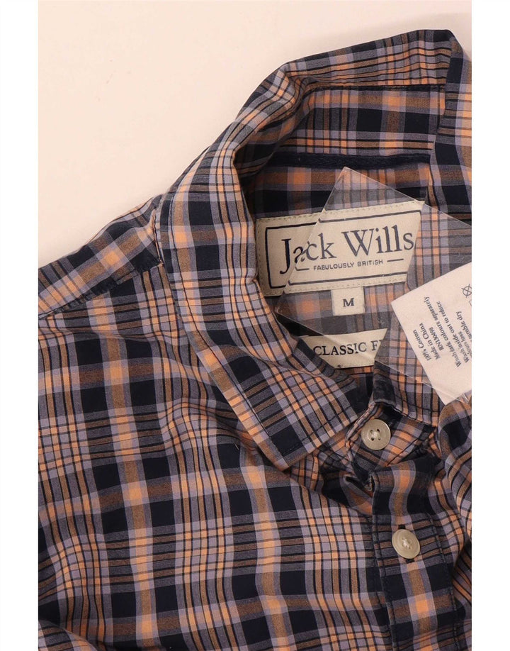 Jack Wills Herren-Hemd mit klassischer Passform, mittelblau karierte Baumwolle