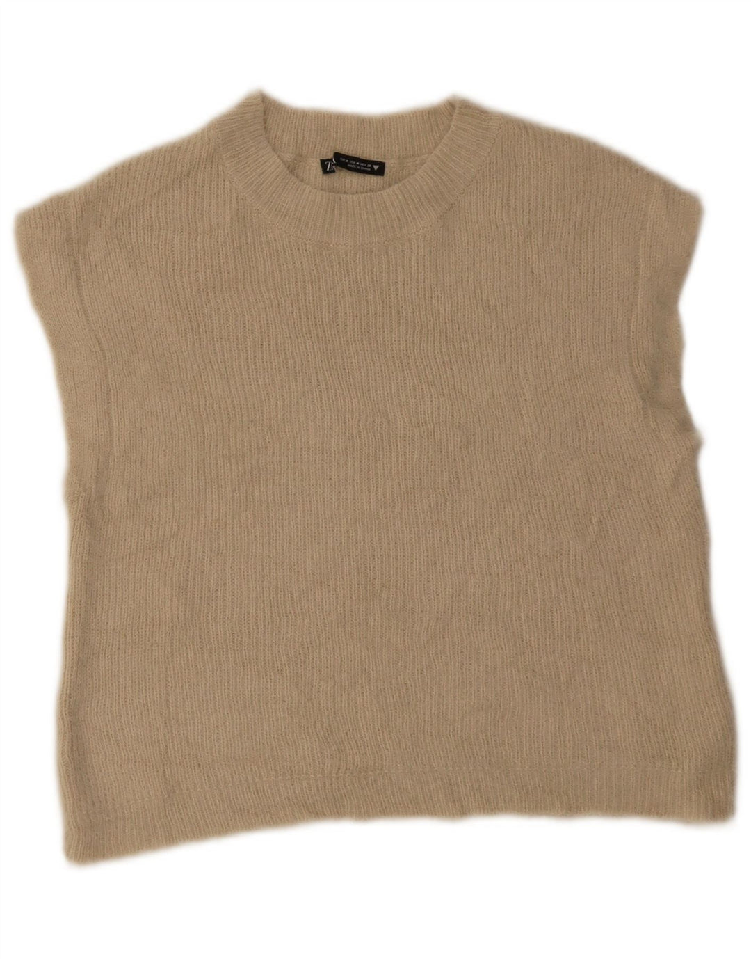 Zara Damen Weste Tank Top UK 12 Medium Beige Acryl