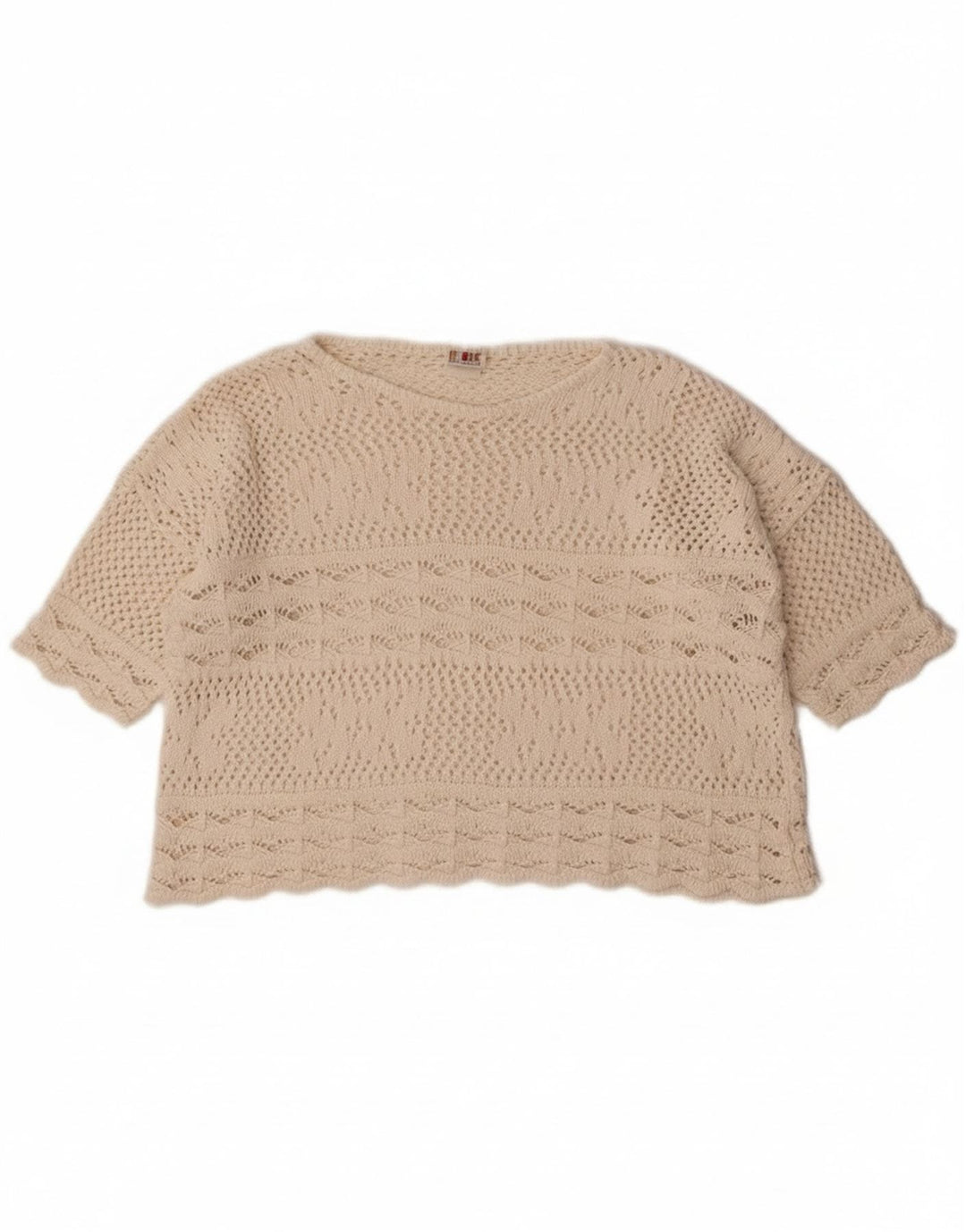Redok Damen-Pullover mit bauchfreiem U-Boot-Ausschnitt, Gr. 14, Mittel, gebrochenes Weiß