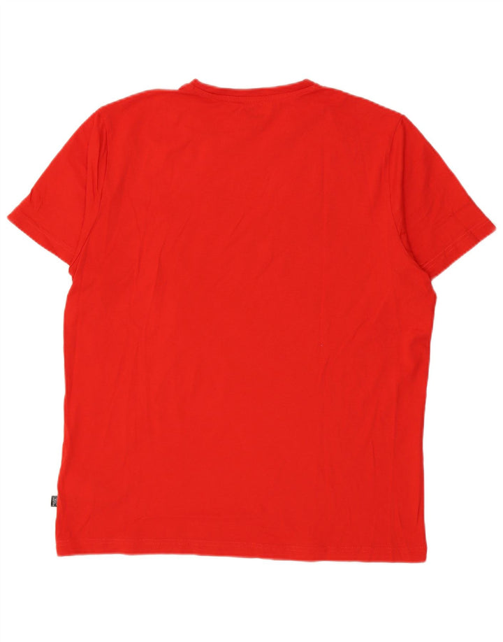 Puma Herren Grafik T-Shirt Top Große rote Baumwolle