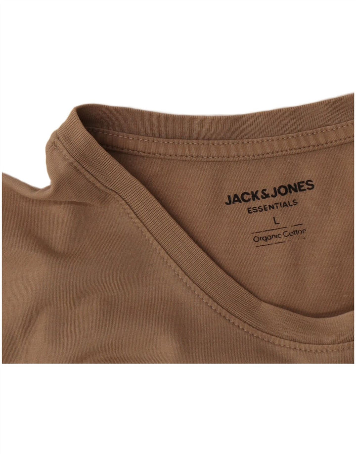 Jack & Jones Herren T-Shirt Top Large Beige Baumwolle