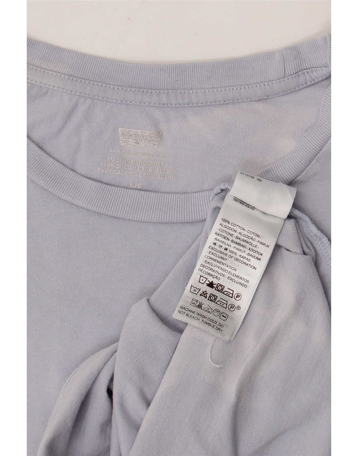 Levi's Damen T-Shirt Top UK 16 Large Blau Baumwolle