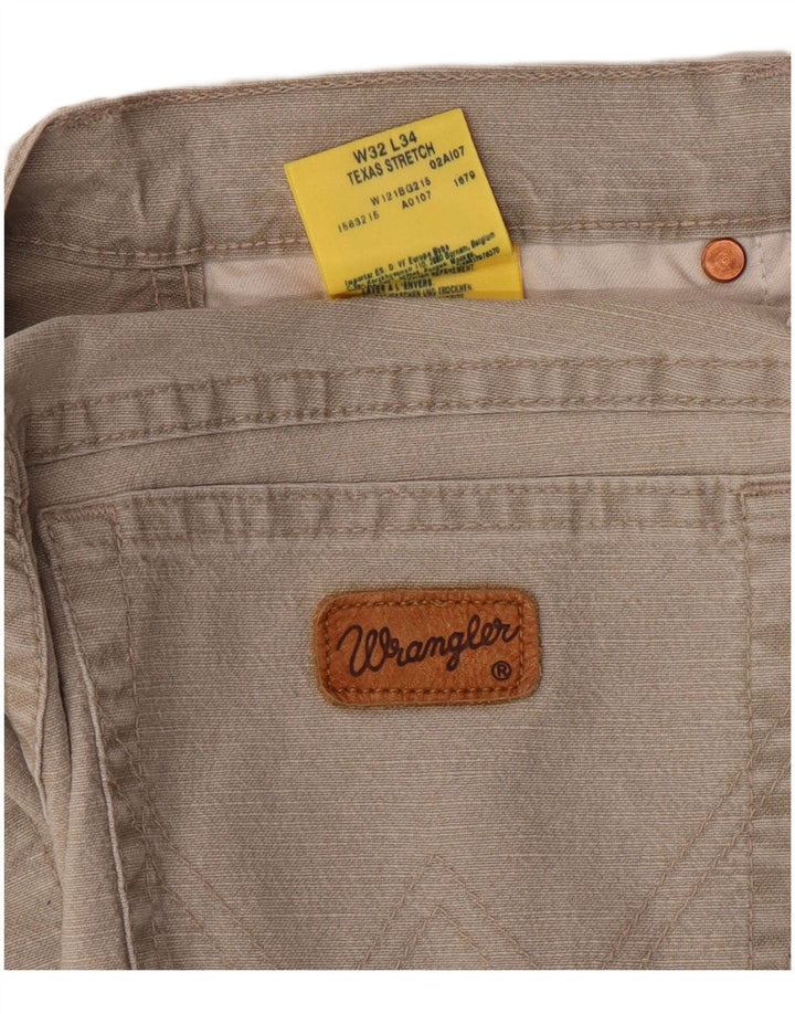 WRANGLER Herren Texas Stretch Gerade Freizeithose W32 L34 Beige Baumwolle