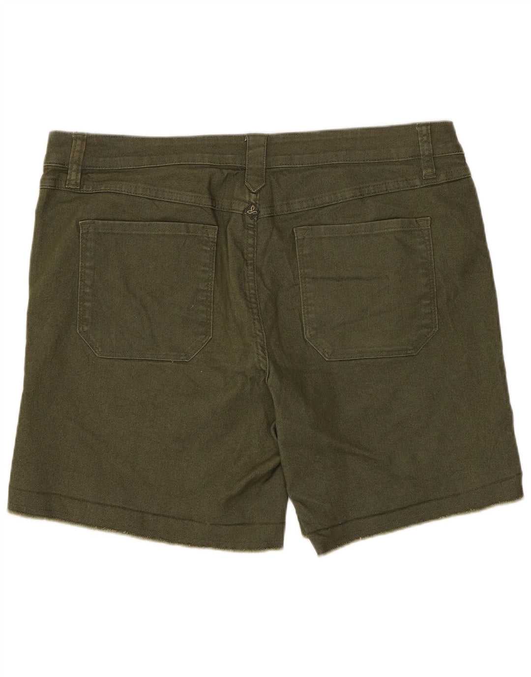 PRANA Damen Jeansshorts US 12 Large L34 Khaki Baumwolle