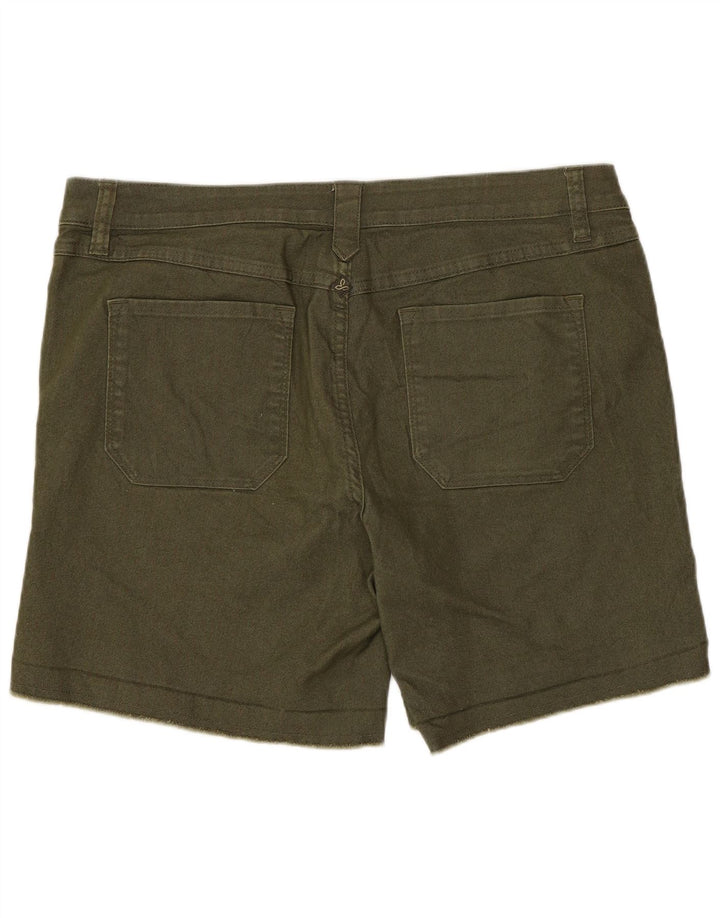 PRANA Damen Jeansshorts US 12 Large L34 Khaki Baumwolle