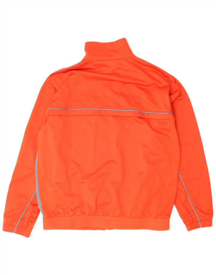 Asics Herren-Trainingsanzug-Oberjacke, mittelorangefarbenes Farbblock-Polyester