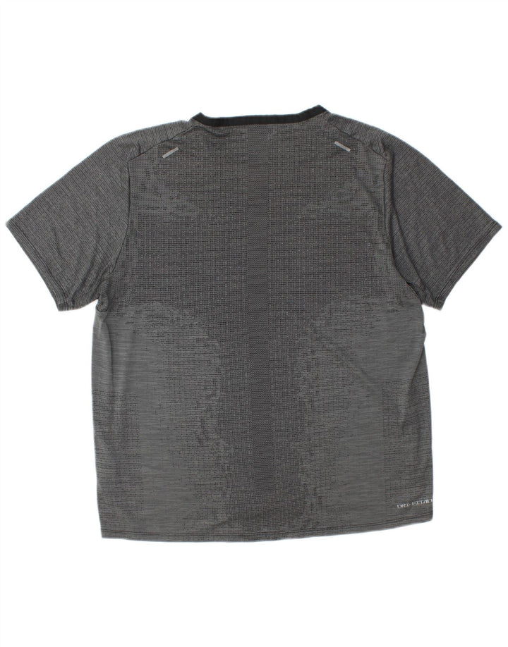 Nike Herren Dri Fit T-Shirt Top Large Grau Polyester