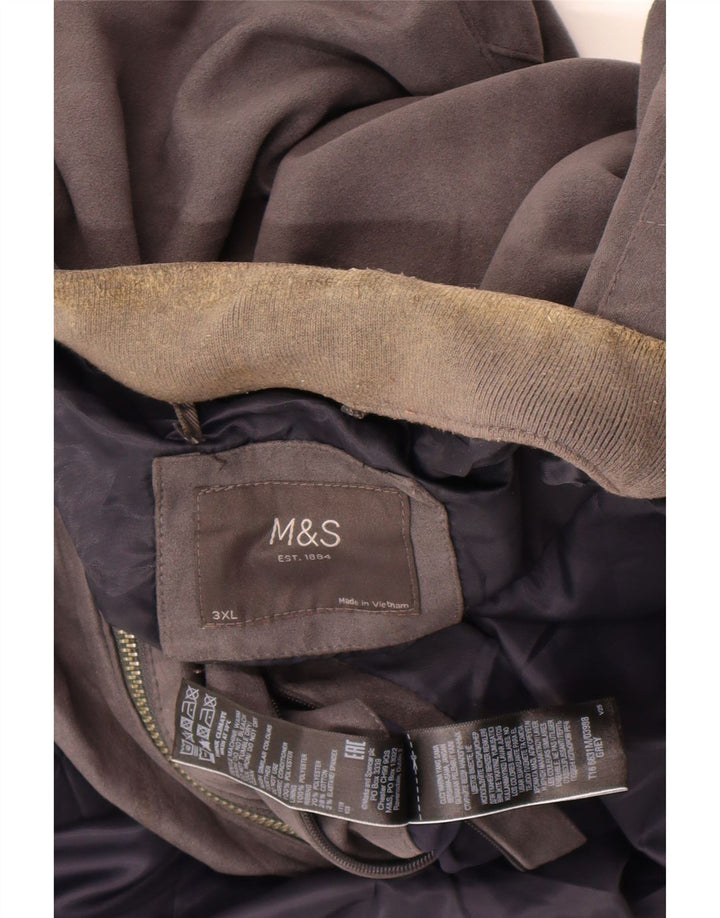 Marks & Spencer Herren Bomberjacke UK 46 3XL Grau Polyester