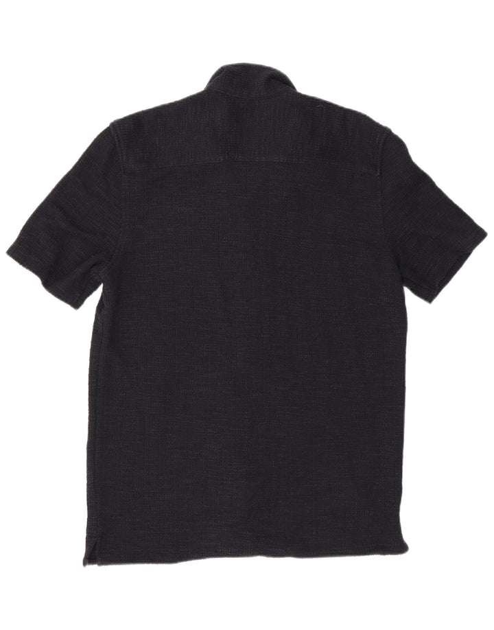 Zara Damen Kurzarmhemd Medium Marineblau