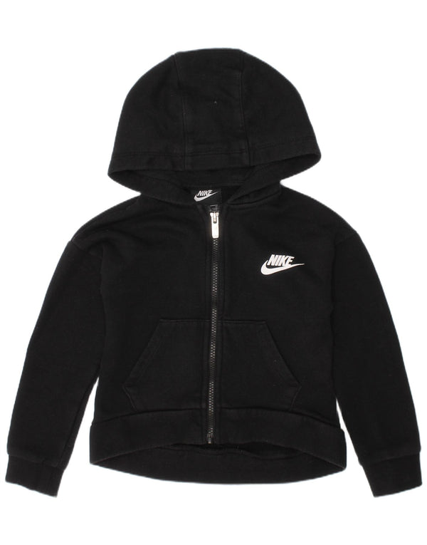 Nike Mädchen-Kapuzenpullover mit Reißverschluss, 4–5 Jahre, schwarze Baumwolle