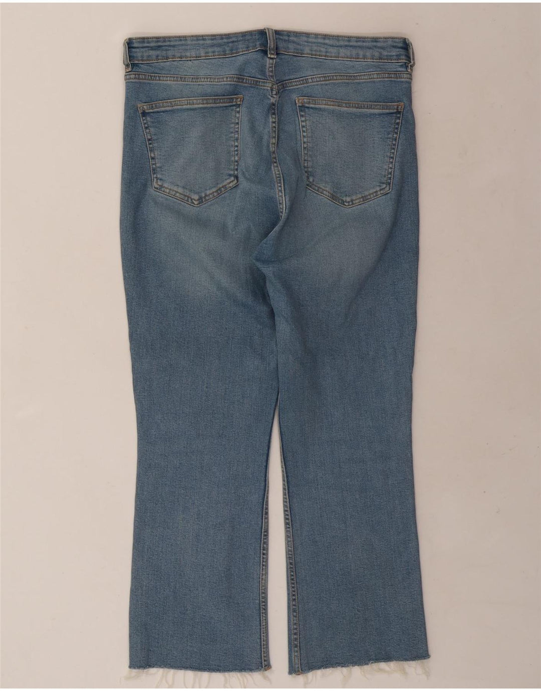 Zara Damen Crop Bootcut Jeans EU 46 XL W36 L25 Blau