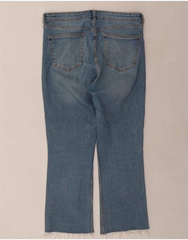 Zara Damen Crop Bootcut Jeans EU 46 XL W36 L25 Blau