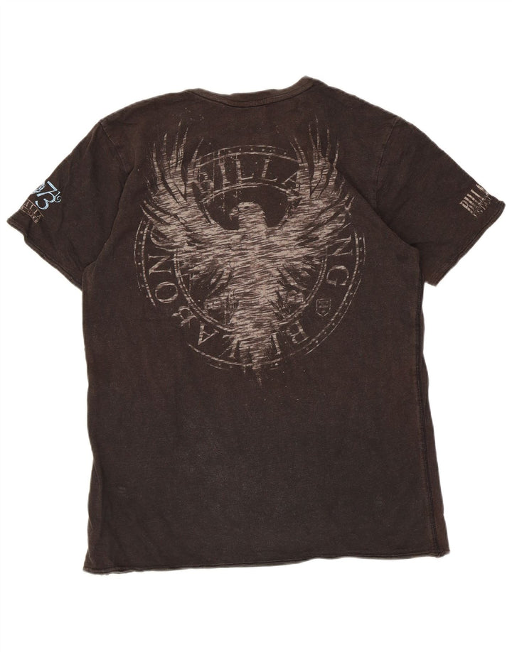 Billabong Herren Slim Fit Grafik-T-Shirt-Oberteil aus mittelbrauner Baumwolle