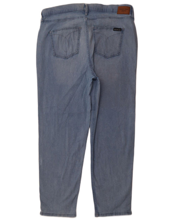 Calvin Klein Damen Crop Slim Jeans US 16 Large W33 L26 Blaue Baumwolle