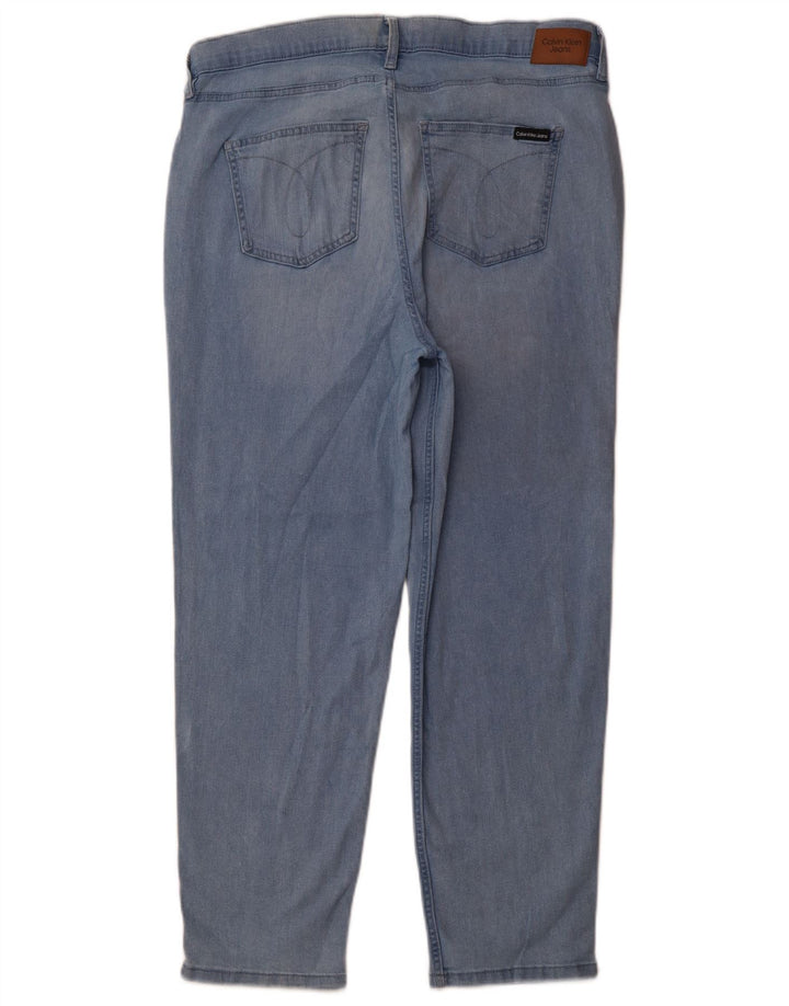 Calvin Klein Damen Crop Slim Jeans US 16 Large W33 L26 Blaue Baumwolle