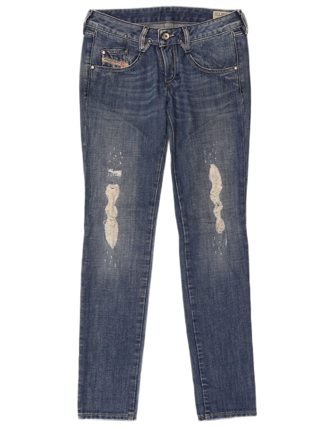 Diesel Damen Distressed Slim Jeans W28 L32 Blaue Baumwolle