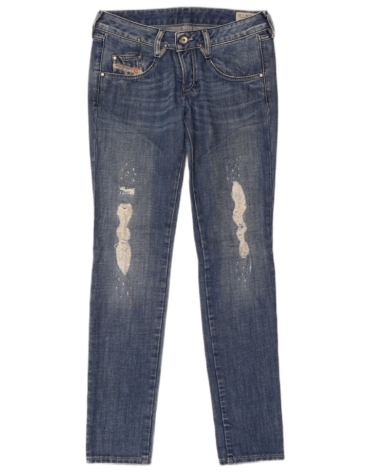 Diesel Damen Distressed Slim Jeans W28 L32 Blaue Baumwolle