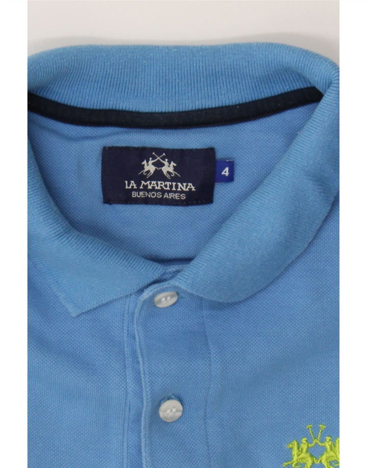 LA MARTINA Mens Polo Shirt Large Blue Cotton Vintage La Martina and Second-Hand La Martina from Messina Hembry 