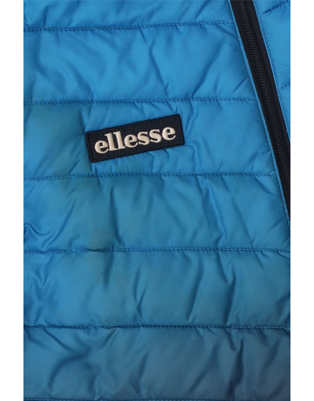 Ellesse Wattierte Jungenjacke mit Kapuze, 13–14 Jahre, blaues Colourblock-Polyester