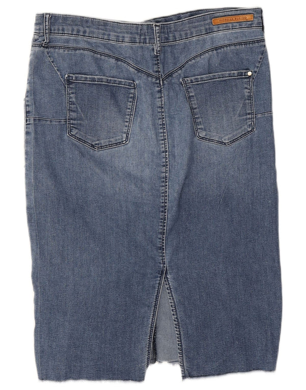 Fiorella Rubino Damen Jeansrock UK 12 Medium W34 Blaue Baumwolle