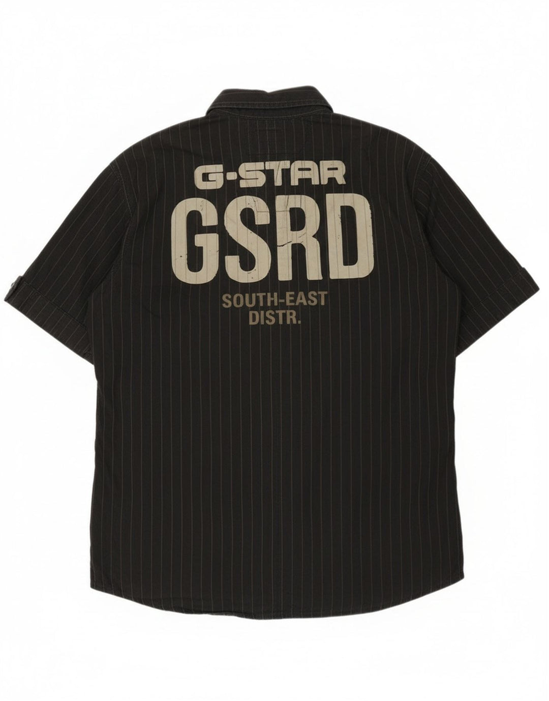 G-Star Herren Graphic Kurzarmhemd XL Schwarz Nadelstreifen Baumwolle