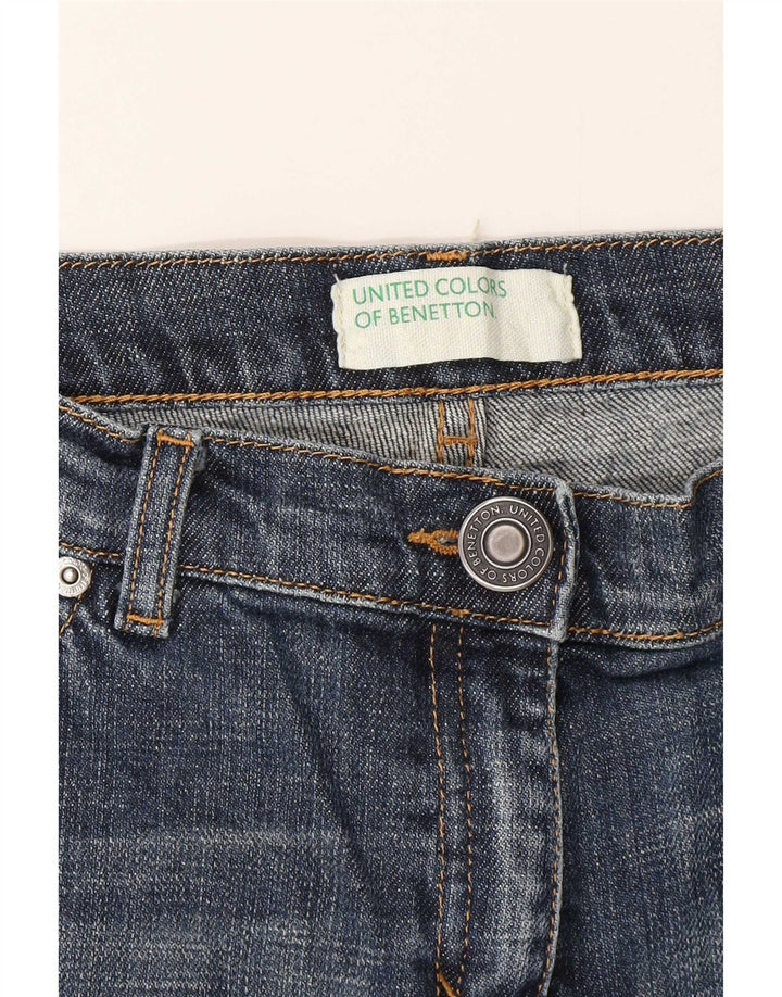 Benetton Damen Crop Straight Jeans W32 L25 Blau