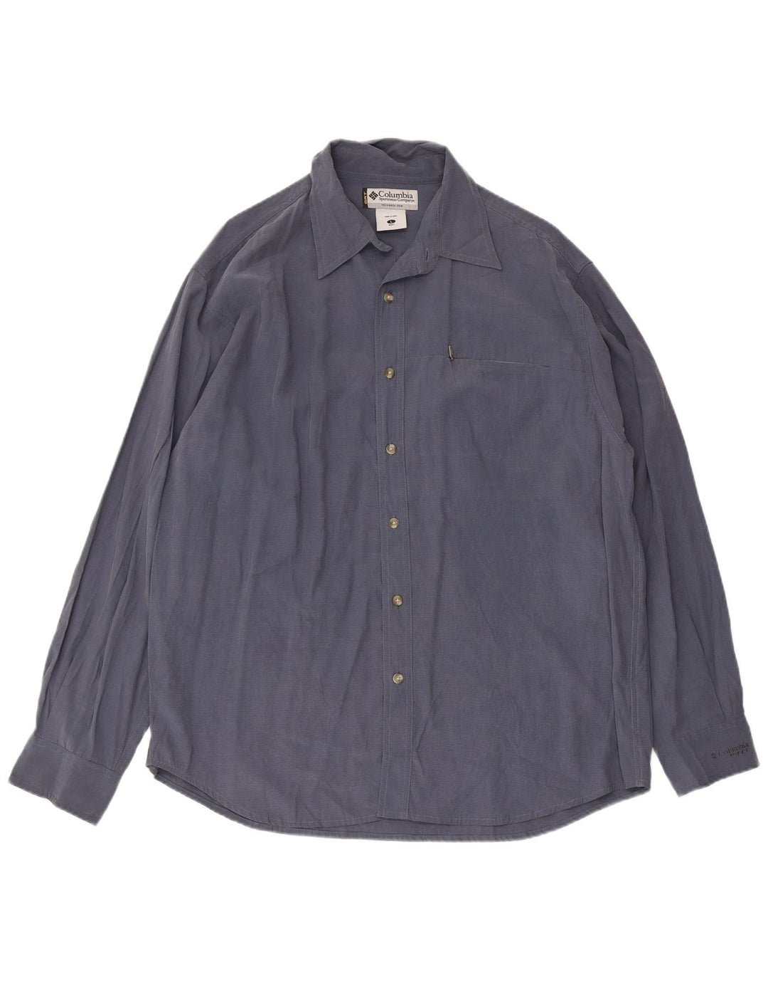 Columbia Herren-Hemd, groß, blau, Modal