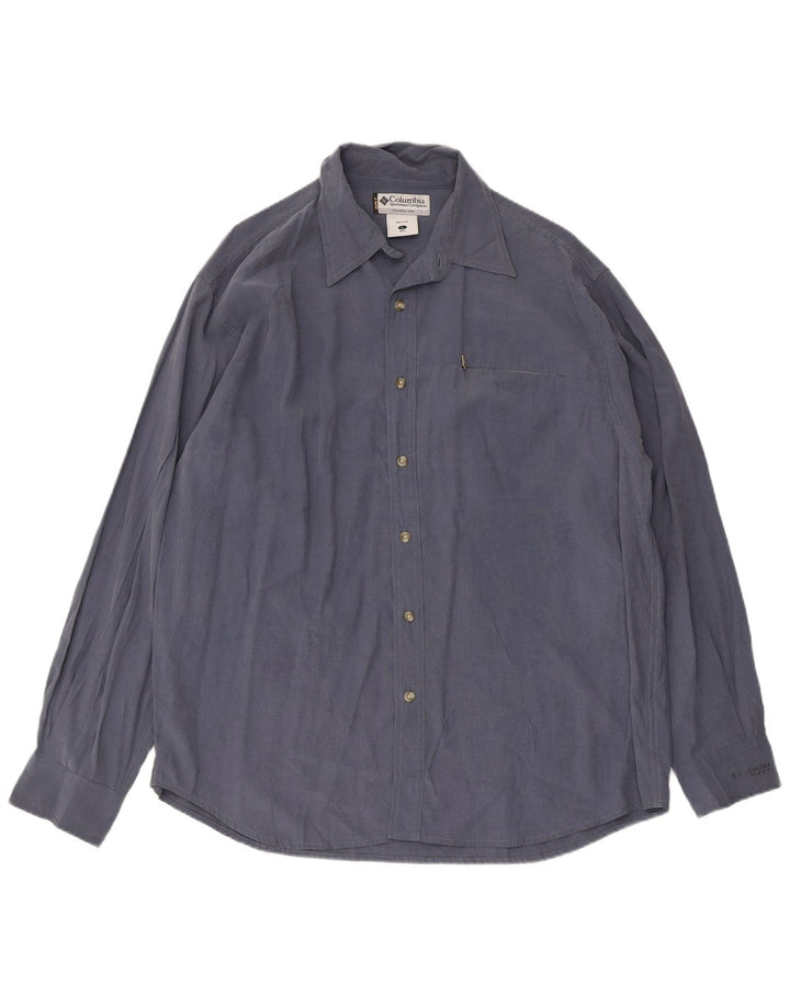 Columbia Herren-Hemd, groß, blau, Modal