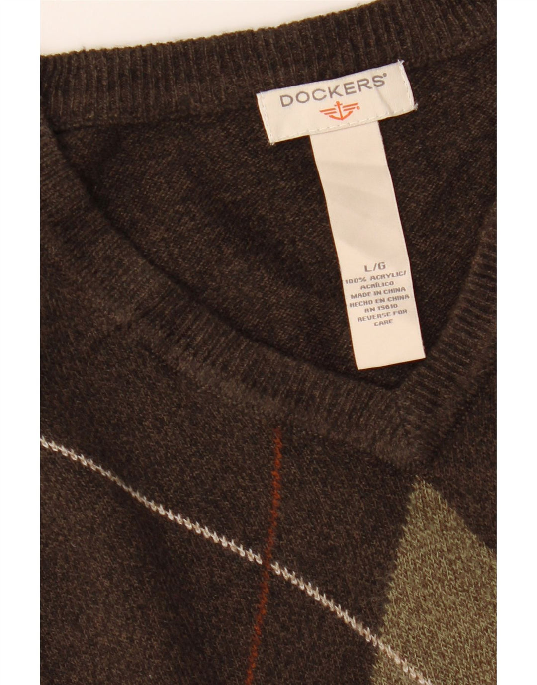 DOCKERS Herren-Tanktop, groß, braun, Argyle/Diamant-Acryl