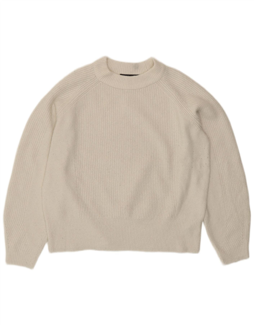 Marks & Spencer Damen-Pullover mit Rundhalsausschnitt, Gr. 14, Mittelweiß, Acryl