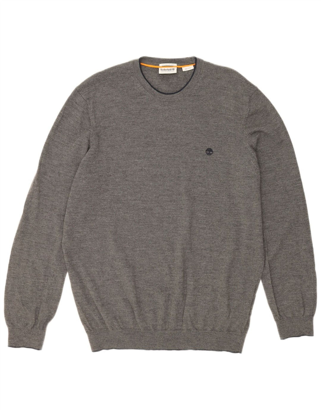 TIMBERLAND Herren-Pullover mit Rundhalsausschnitt, 2XL, graue Merinowolle