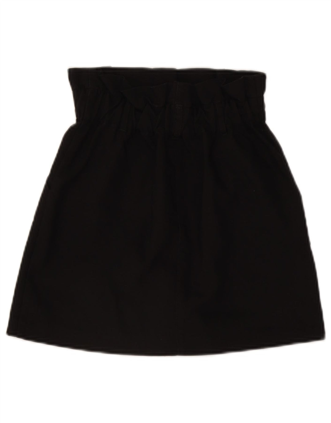 Zara Damen Minirock mit hoher Taille, XS W24, schwarzes Polyester