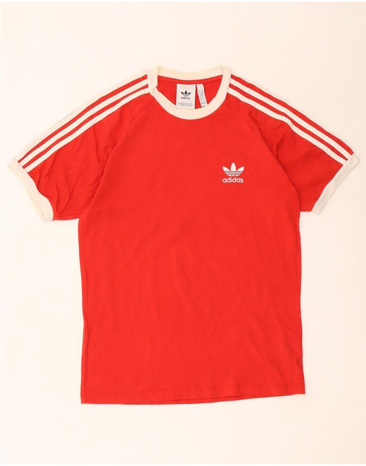 Adidas Herren T-Shirt Top Mittelrote Baumwolle