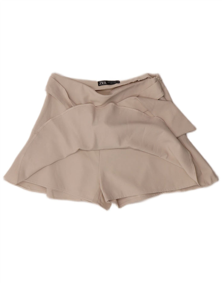 Zara Damen Skort Minirock Medium W28 Off White
