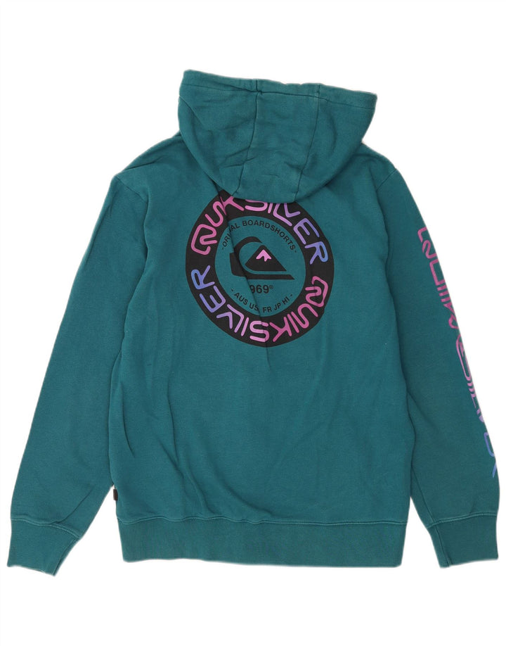 Quiksilver Herren-Kapuzenpullover mit grafischem Reißverschluss, mittelblaue Baumwolle