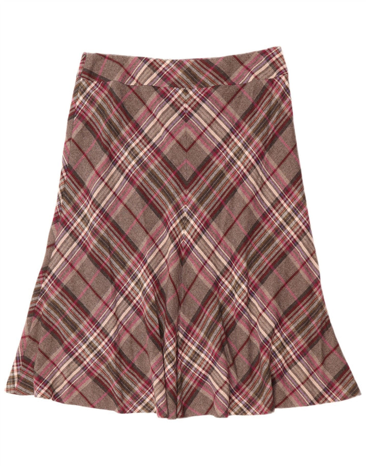 VIYELLA Damen A-Linien-Rock UK 16 Large W36 Grau karierte Wolle