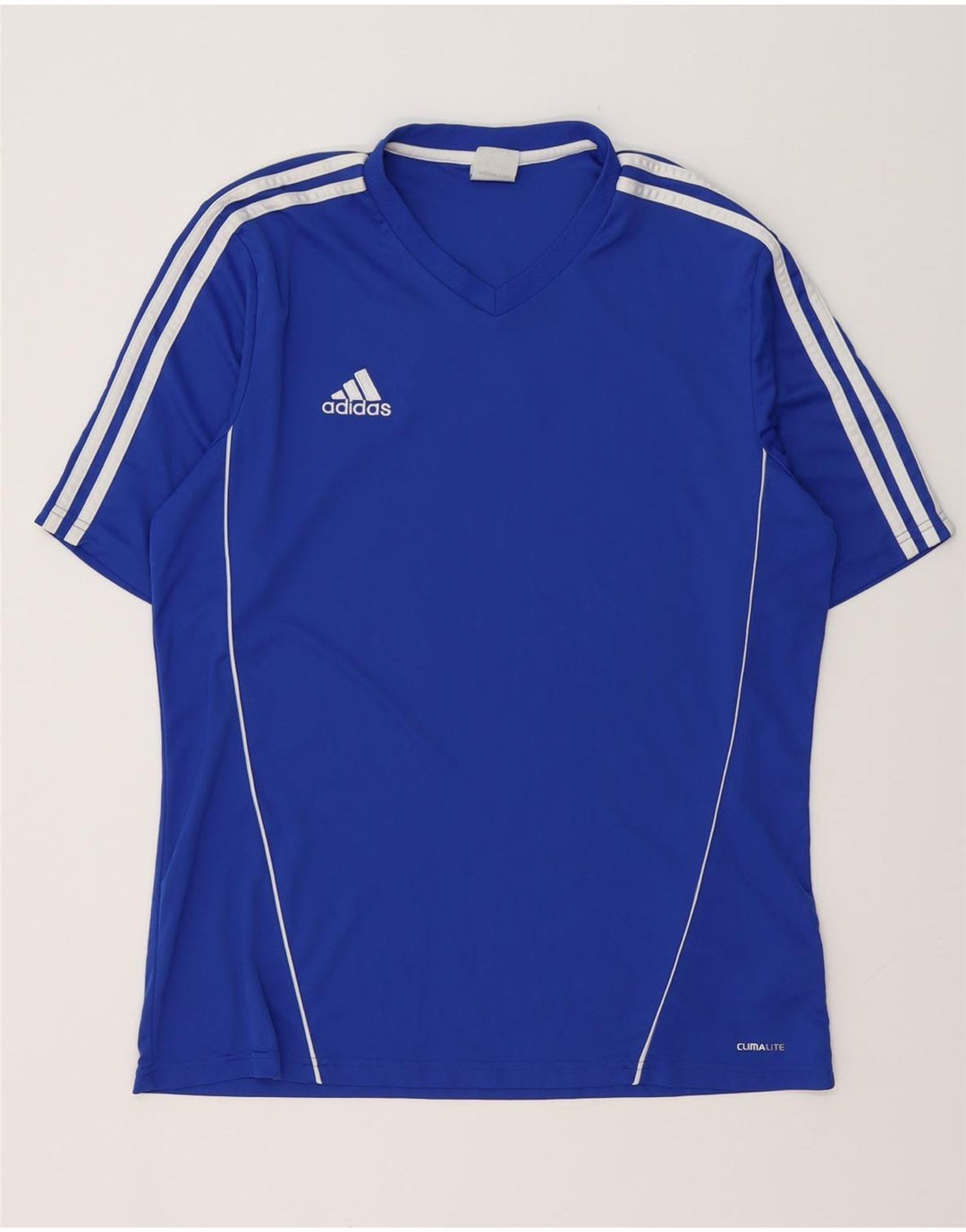 ADIDAS Herren Climalite T-Shirt Top Large Blau Polyester