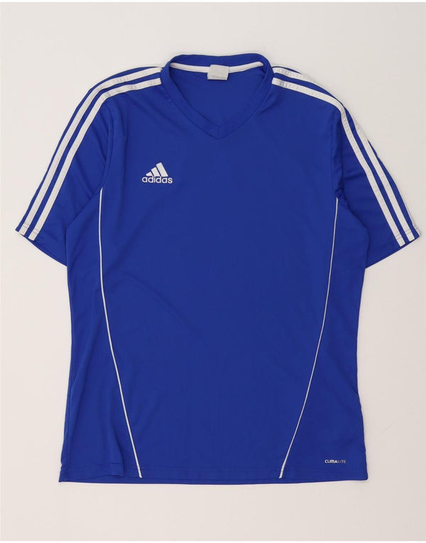 ADIDAS Herren Climalite T-Shirt Top Large Blau Polyester